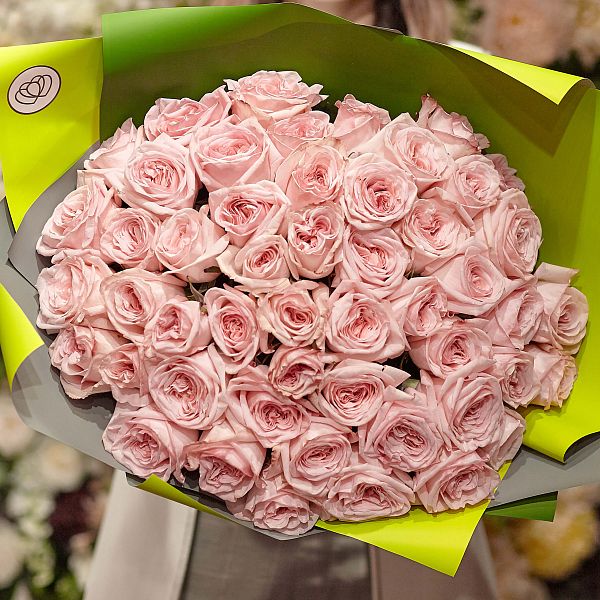 51 розовая одноголовая пионовидная роза 40 см Pink O'Hara