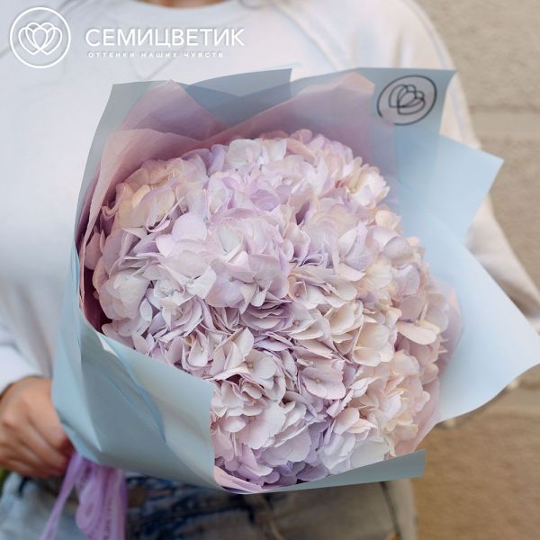 Букет из 3 сиреневых гортензий