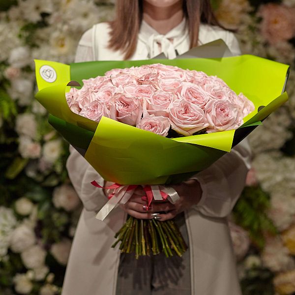 51 розовая одноголовая пионовидная роза 40 см Pink O'Hara
