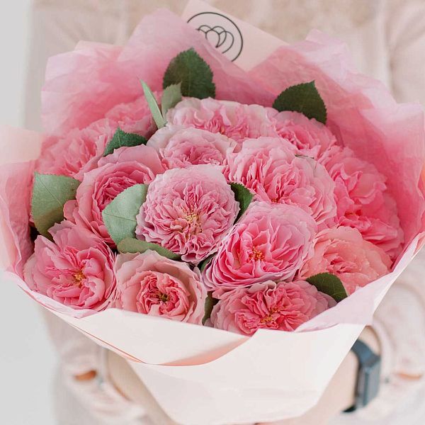 15 пионовидных роз Mayra's Pink 40 см