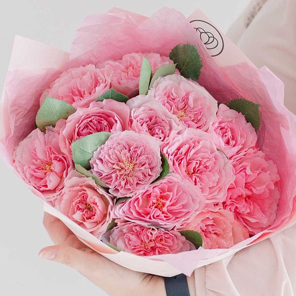 15 пионовидных роз Mayra's Pink 40 см