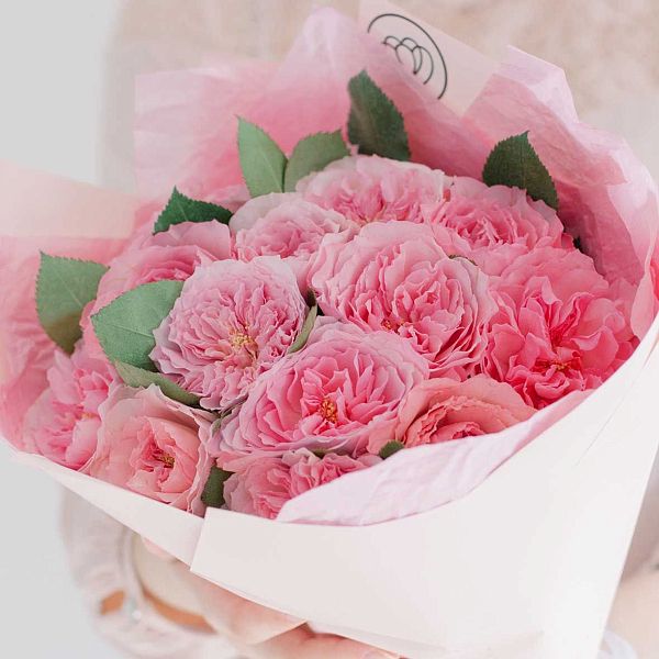 15 пионовидных роз Mayra's Pink 40 см