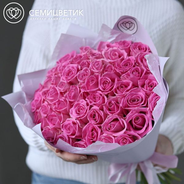 Букет из 51 розовой розы 40 см (Кения)